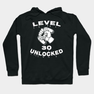 Level 30 Unlocked - Funny Mens 30th Birthday Gamer Hoodie